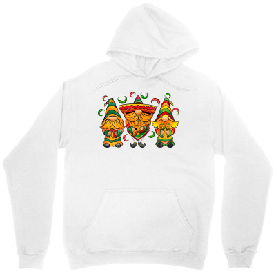 Tailorly Women's Printed Hoodie - Festival Inspired Decorative Patterns With Playful Gnomes Around Pizza Slice