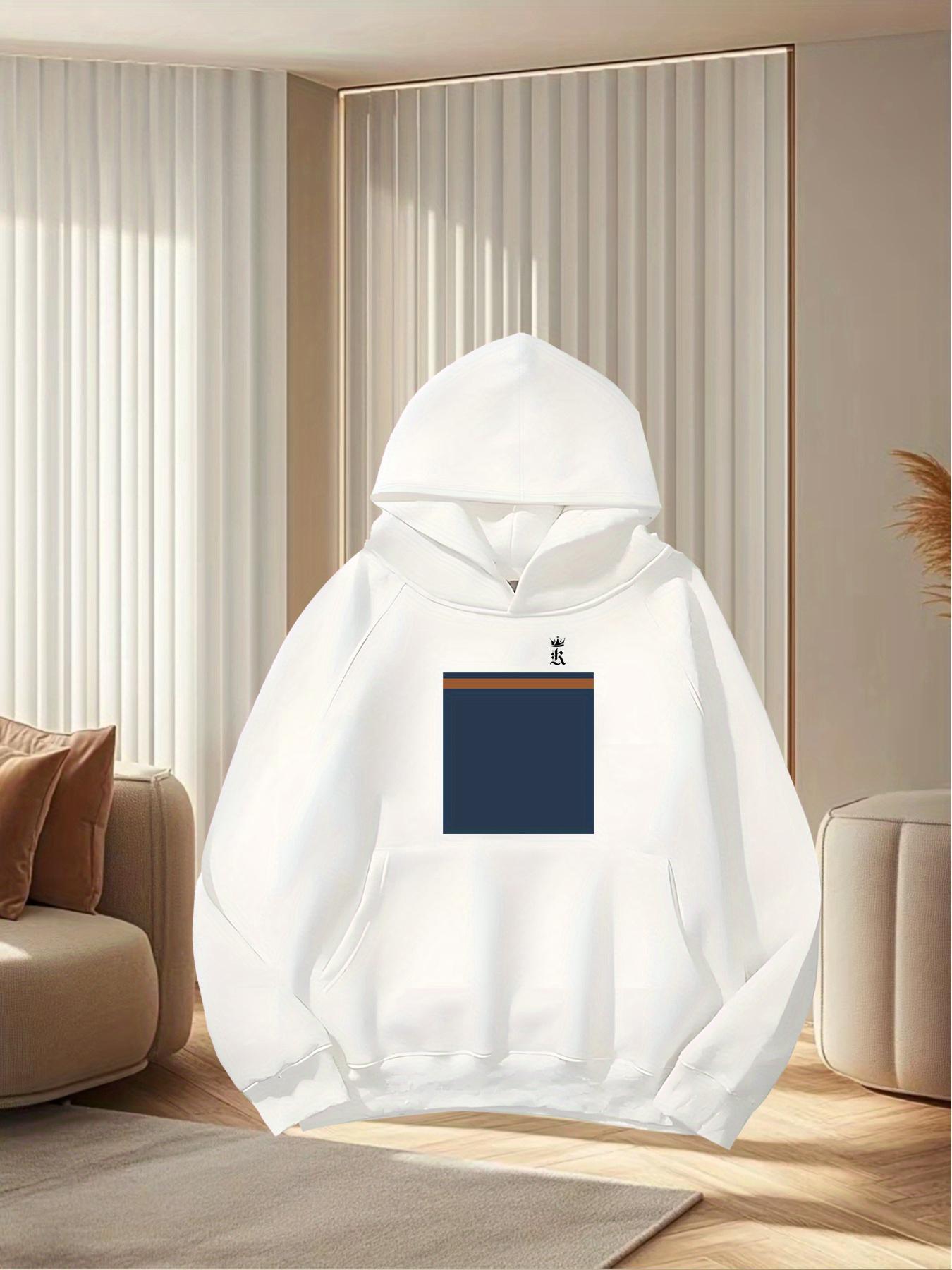 Tailorly Women's Printed Hoodie - Minimalist Navy Square With Tiny Detail Hoodie