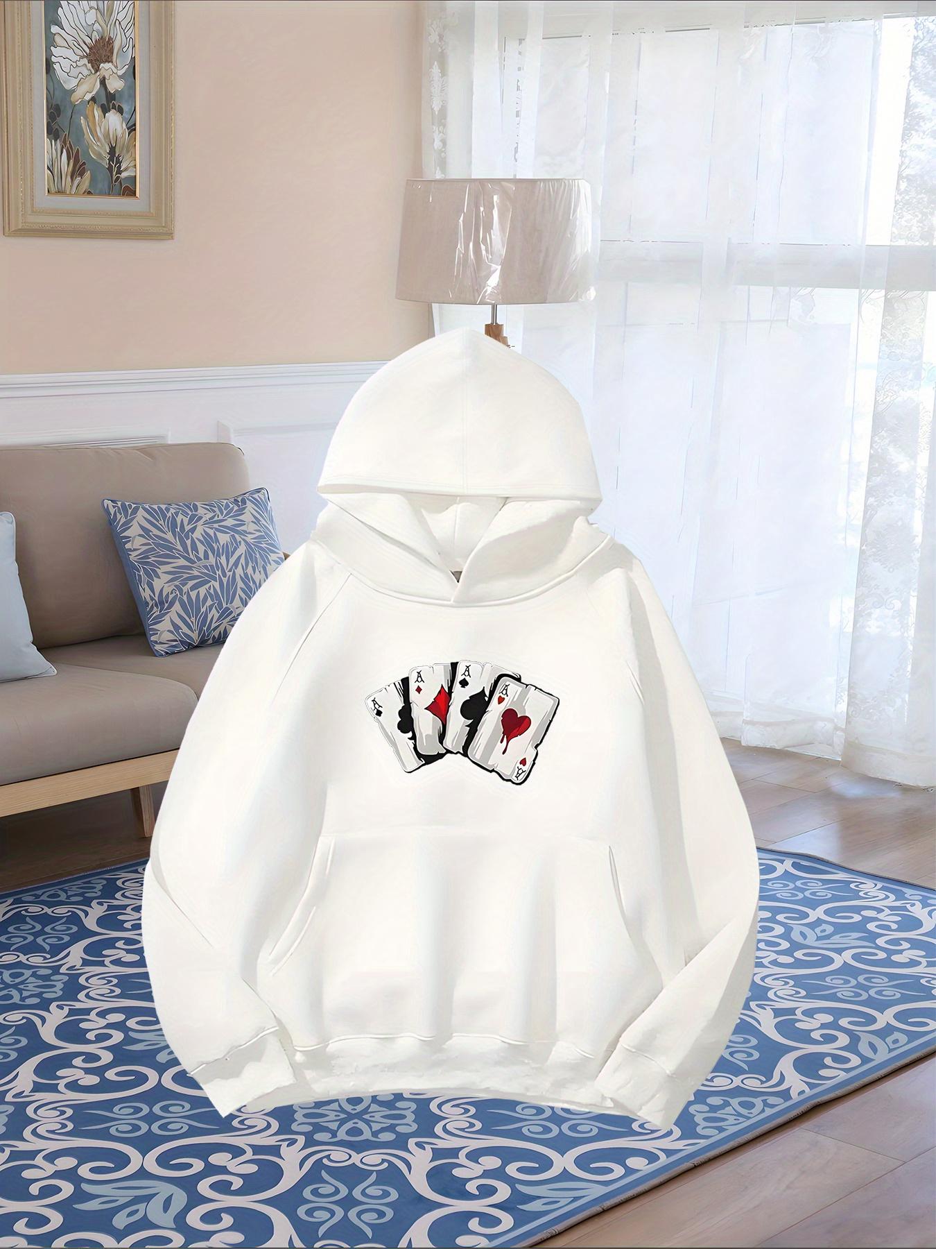 Tailorly Women's Printed Hoodie - Four Playing Cards With Classic Suits Shown In Crisp Minimal Design Hoodie