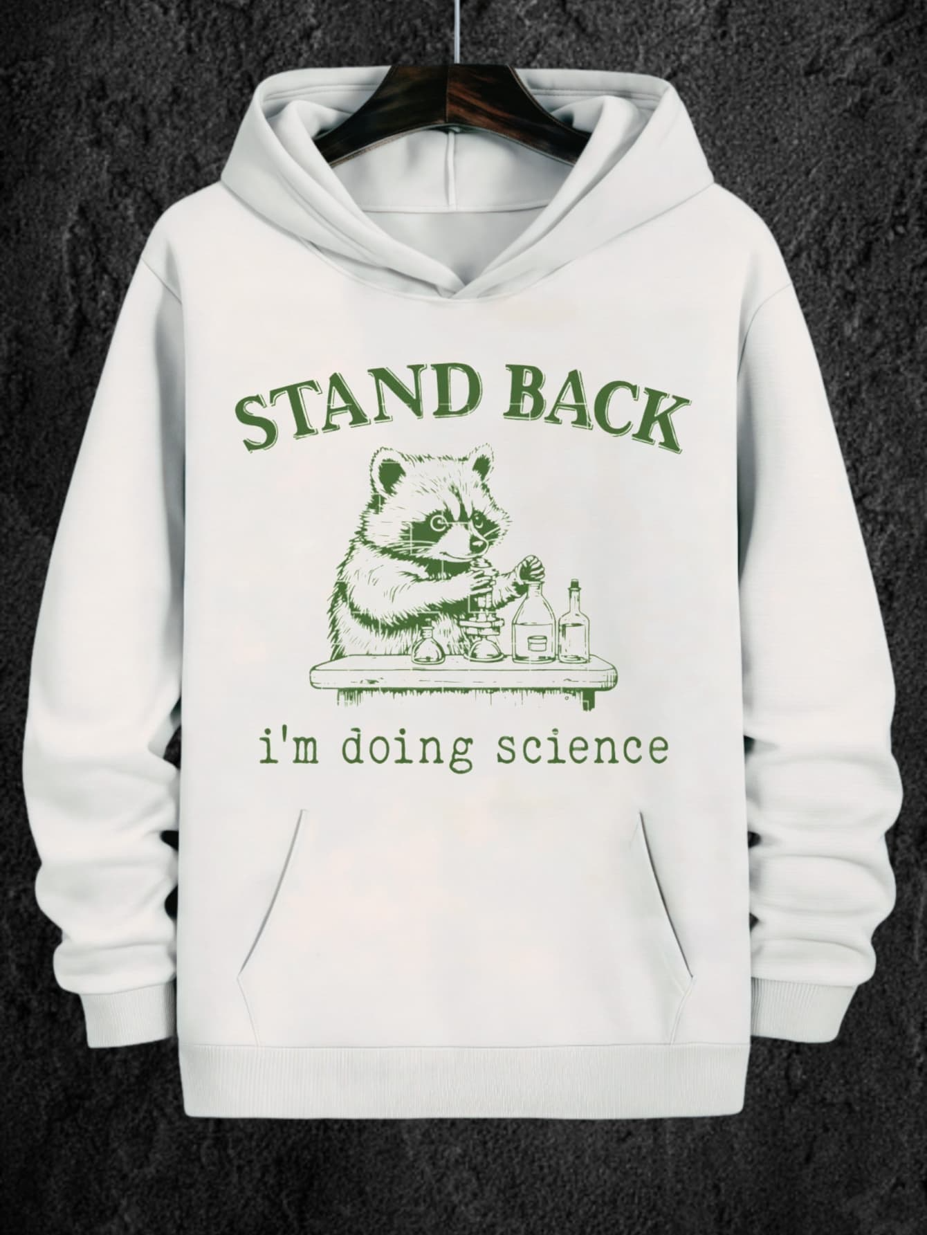 Tailorly Men's Printed Hoodie - Stand Back Im Doing Science With A Playful Panda Surrounded By Laboratory Flasks
