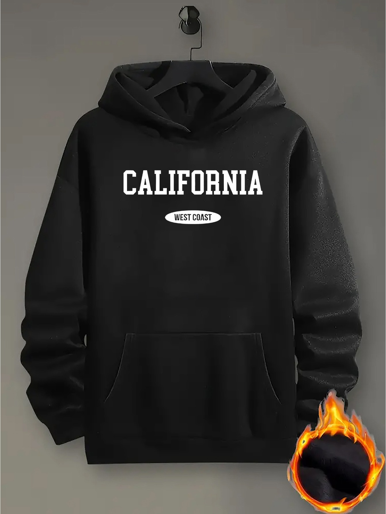 Tailorly Men's Printed Hoodie - California West Coast Minimalist Lettering Hoodie
