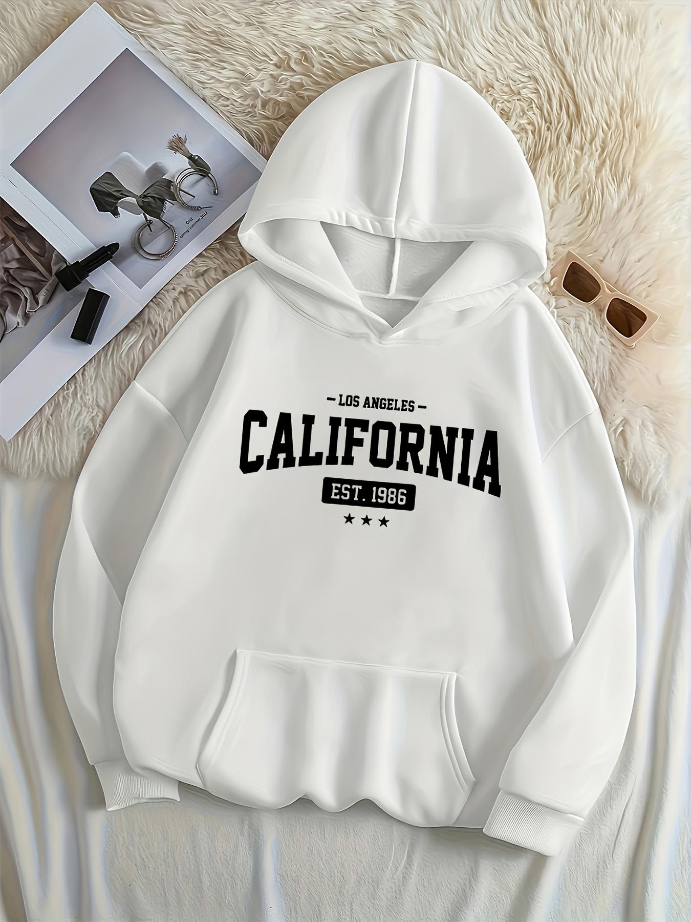 Tailorly Women's Printed Hoodie - Los Angeles California Est 1986 Bold Lettering Hoodie