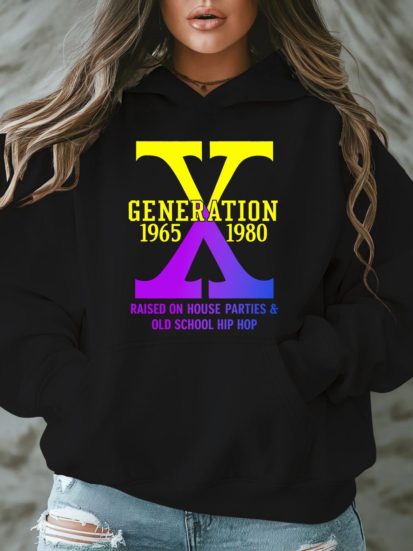 Tailorly Women's Printed Hoodie - Generation X Inspired By Old School Hip Hop Parties Print Hoodie