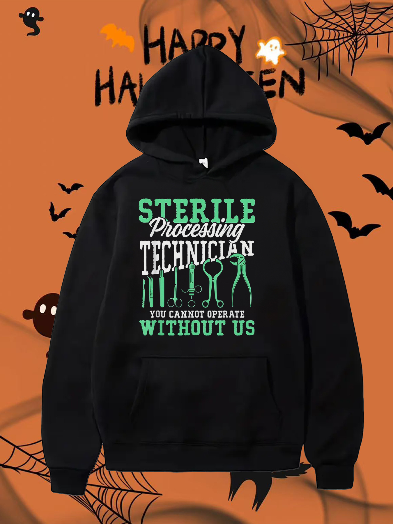 Tailorly Men's Printed Hoodie - Sterile Processing Technician With Medical Tools And Motivational Quote Hoodie