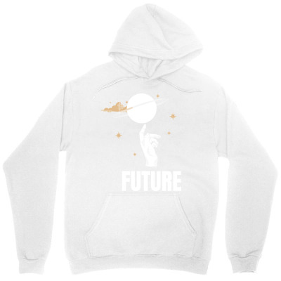 Tailorly Women's Printed Hoodie - Future Pointing Astronaut With Stars In White Space Hoodie