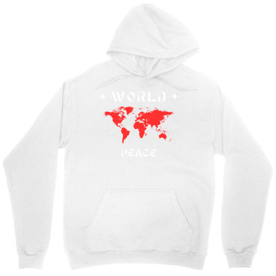 Tailorly Women's Printed Hoodie - World Peace Vibrant Red Map Design Under Shining Stars Hoodie