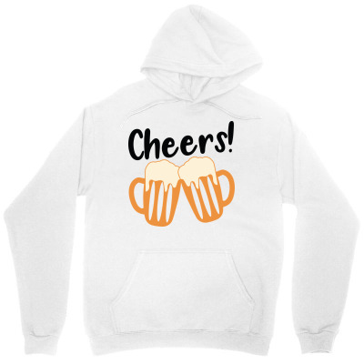 Tailorly Women's Printed Hoodie - Cheers Clinking Glasses With Bubbly Amber Beer Among Joyful Celebration Party