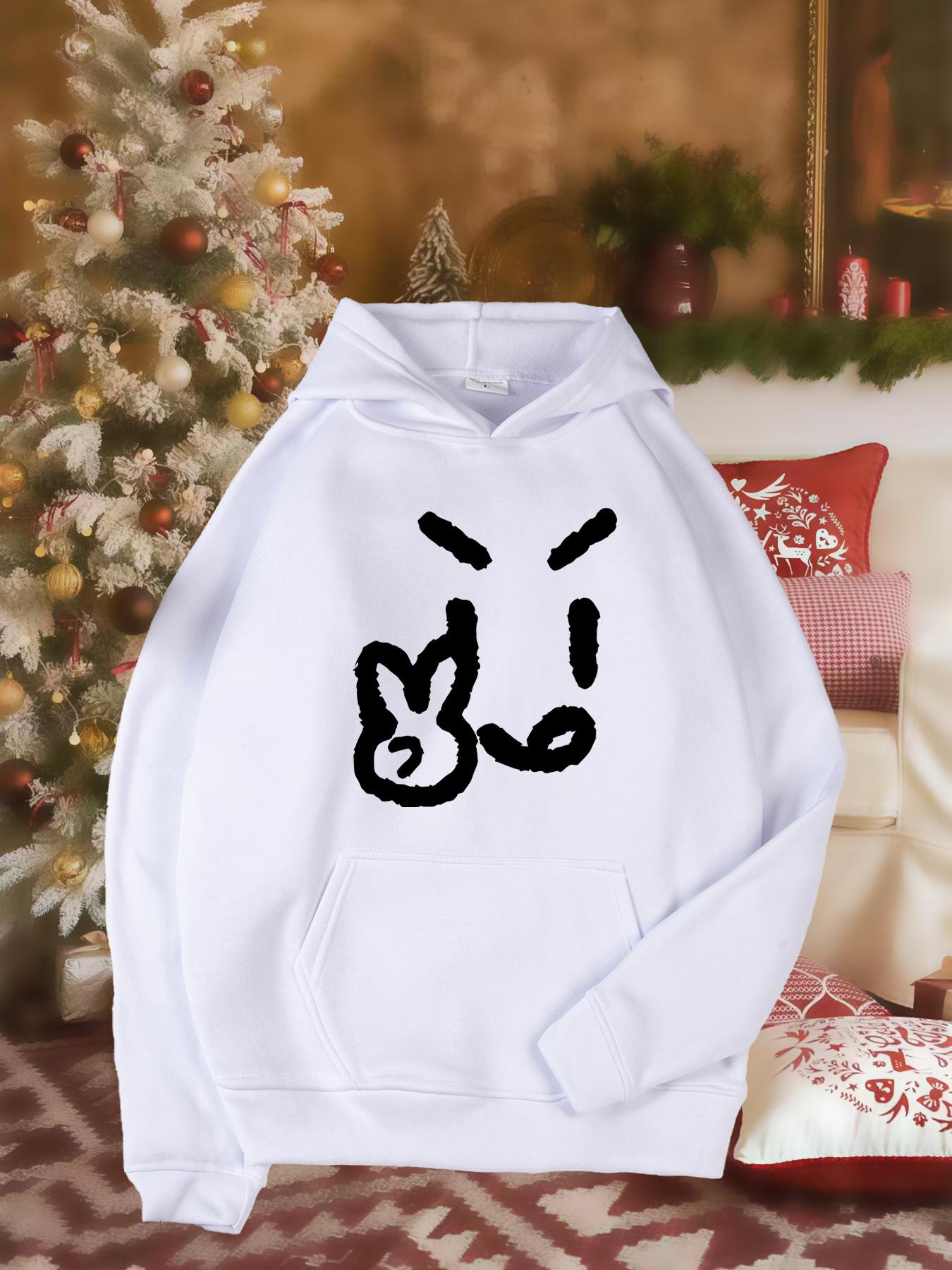 Tailorly Women's Printed Hoodie - Hand Gesture With Playful Cartoon Face Expression Hoodie