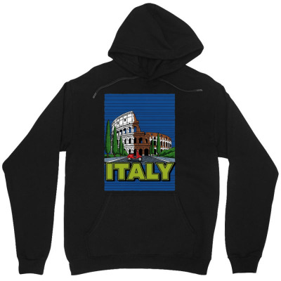 Tailorly Men's Printed Hoodie - Italy Famous Monuments With Rolling Hills And Bright Blue Sky