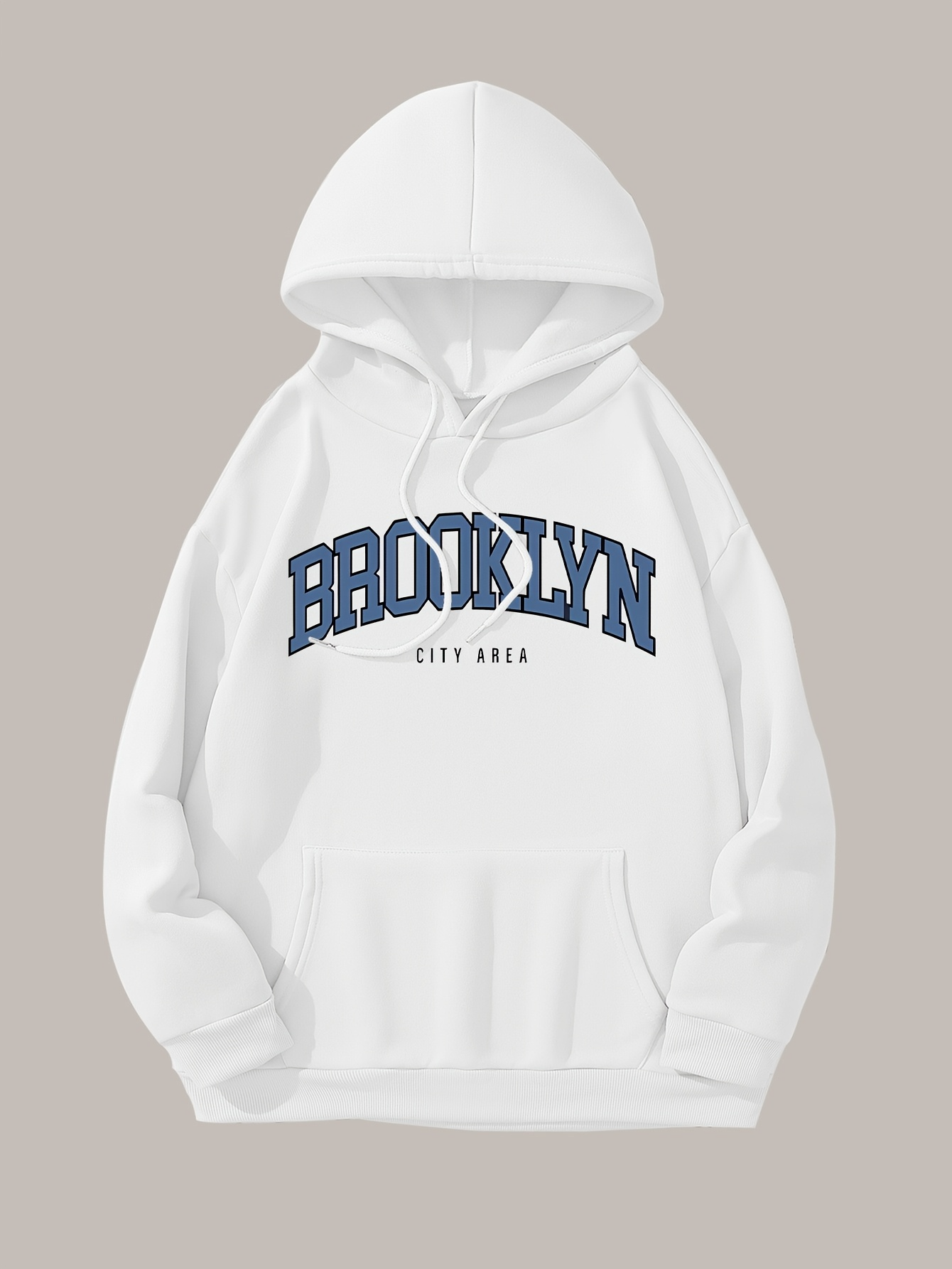 Tailorly Men's Printed Hoodie - Brooklyn City Area Vintage College Style Lettering Hoodie