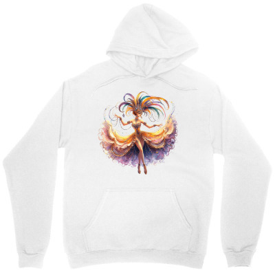 Tailorly Women's Printed Hoodie - Colorful Energy Swirls Dancing With Dynamic Motion Female Ballerina