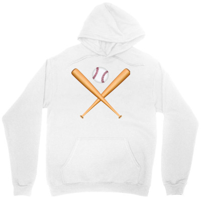 Tailorly Women's Printed Hoodie - Crossed Wooden Baseball Bats With Spinning Ball Among White Space