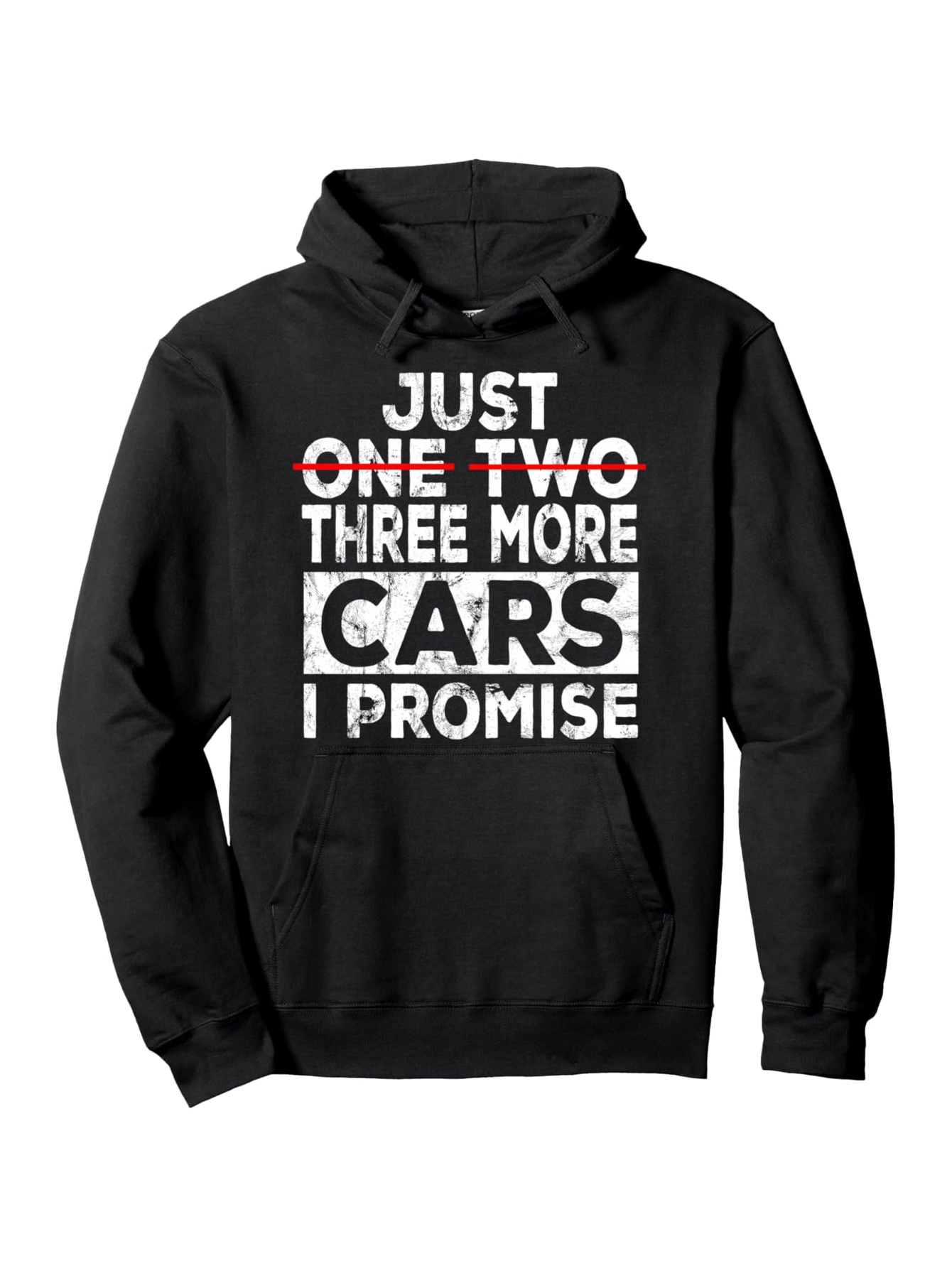 Tailorly Men's Printed Hoodie - Just One More Car Promise Bold Graphic Statement Hoodie