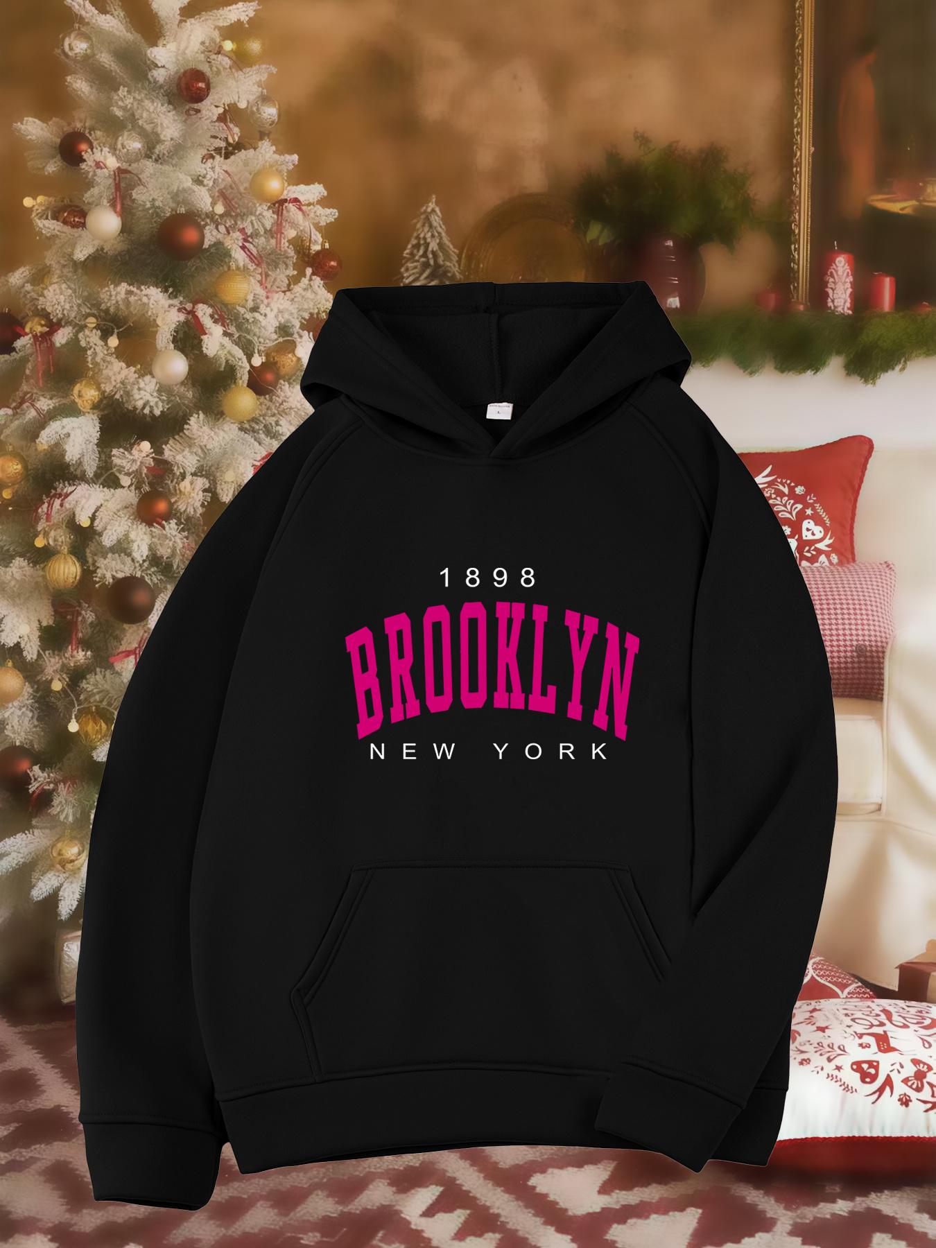 Tailorly Women's Printed Hoodie - 1898 Brooklyn New York Retro Urban College Sweatshirt