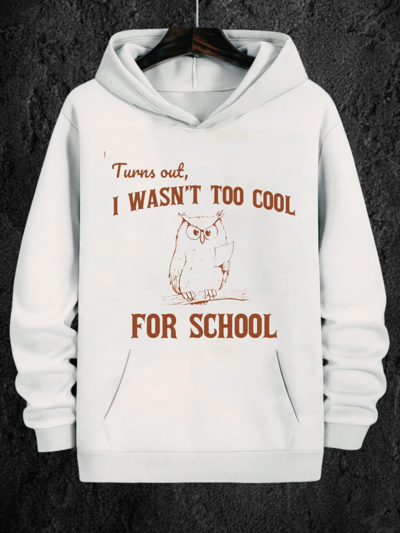 Tailorly Men's Printed Hoodie - Turns Out I Wasnt Too Cool For School With Playful Cat Illustration Hoodie