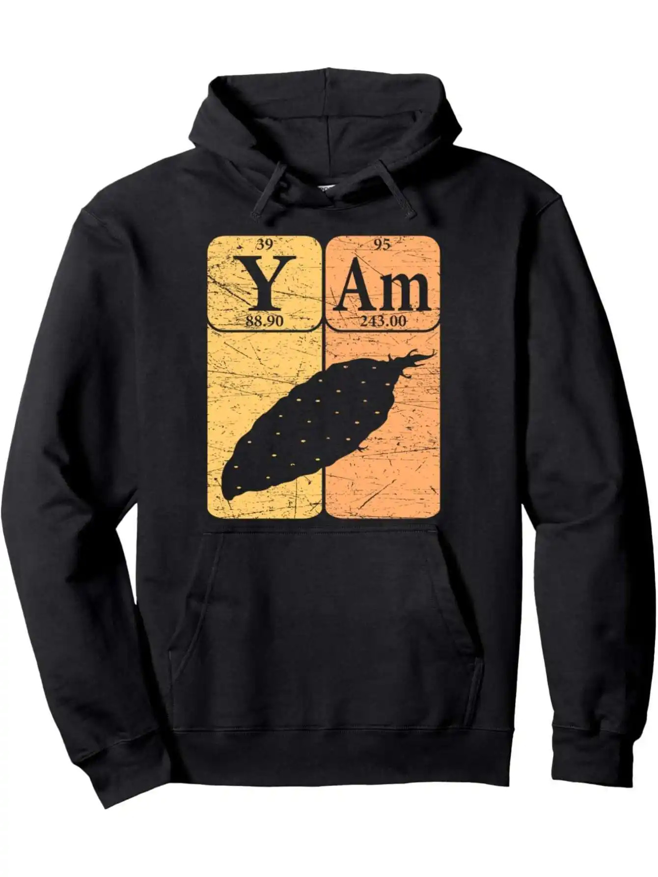Tailorly Men's Printed Hoodie - Y Am Retro Vintage Warm Colors Featuring Root Vegetable Yam