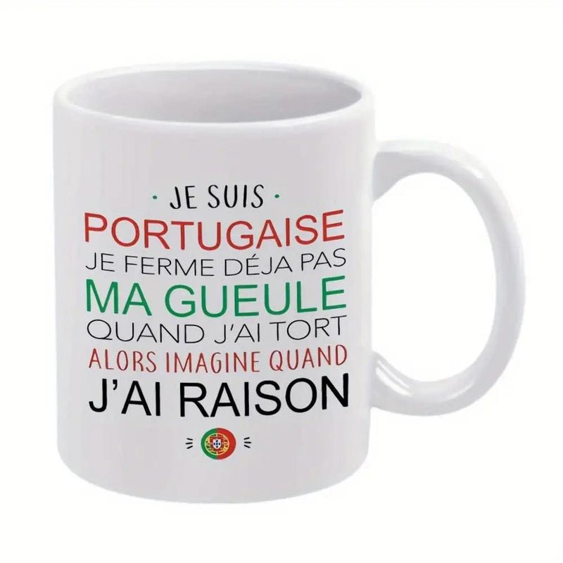 Tailorly White Ceramic 11 oz Mug - Traditional Round Heraldic Badge With Classic Red And Green National Colors Emblem