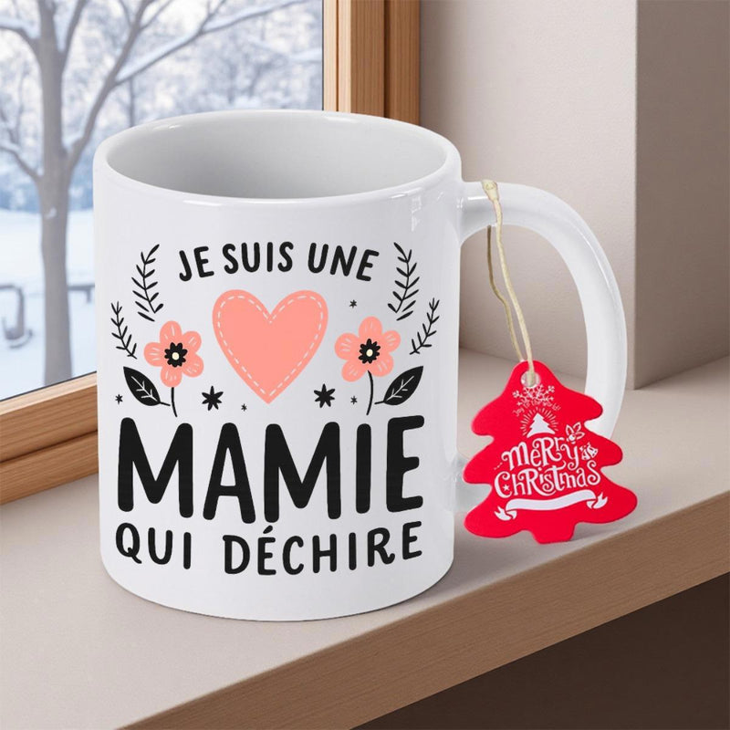 Tailorly White Ceramic 11 oz Mug - Charming Floral Wreath With Delicate Pink Blossoms Surrounding A Central Heart