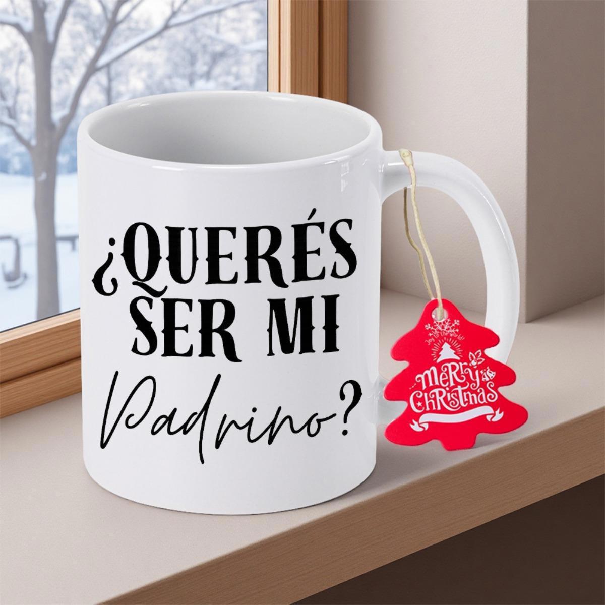 Tailorly White Ceramic 11 oz Mug - Merry Christmas Pure White Ceramic Vessel Placed On Wooden Sill Beside Winter Window Mug