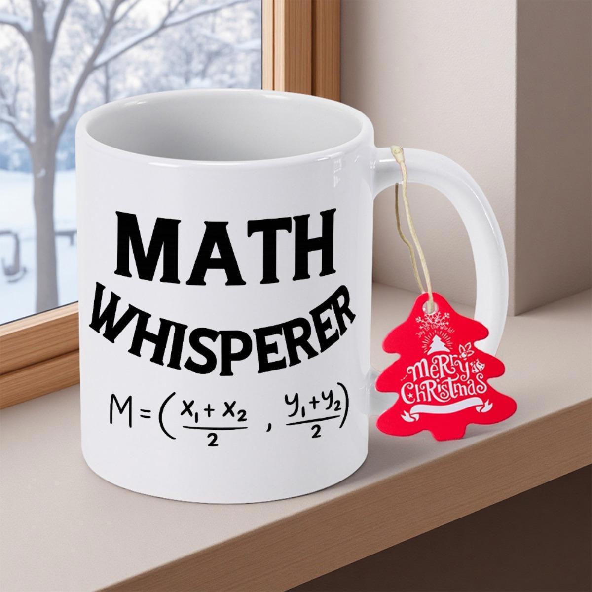 Tailorly White Ceramic 11 oz Mug - Math Whisperer Sleek Featuring Printed Mathematical Midpoint Formula Graphics Mug