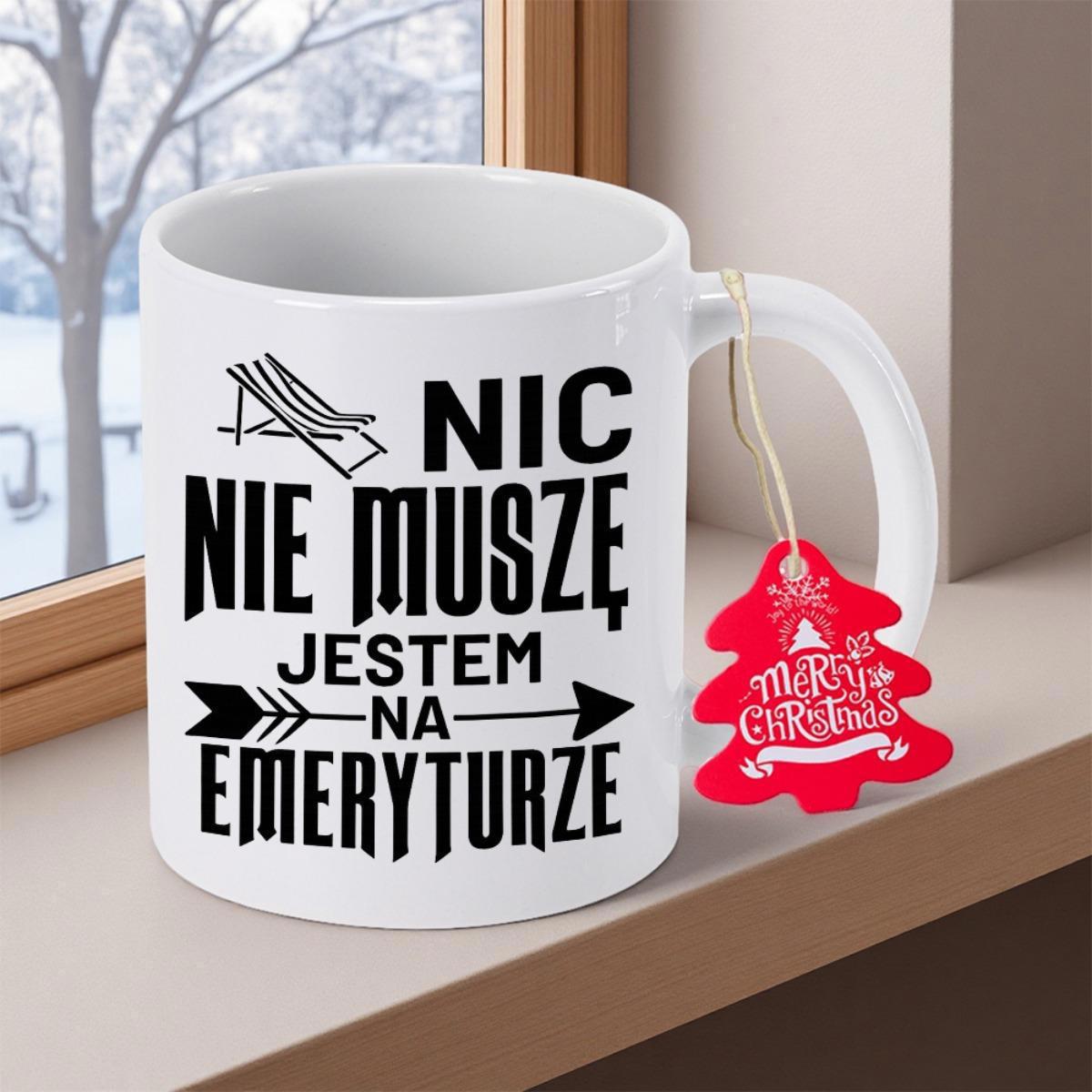 Tailorly White Ceramic 11 oz Mug - Merry Christmas Elegant With Distinctive Bold Typography Graphics Mug