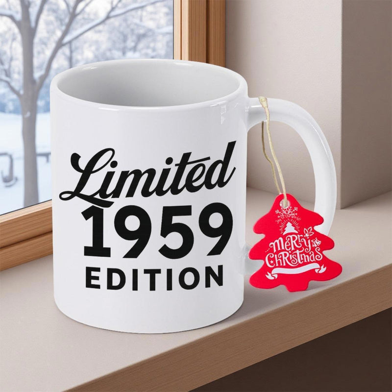 Tailorly White Ceramic 11 oz Mug - Limited 1959 Edition Minimalist Bold Black Typography Over A Clean White Polished Surface Mug