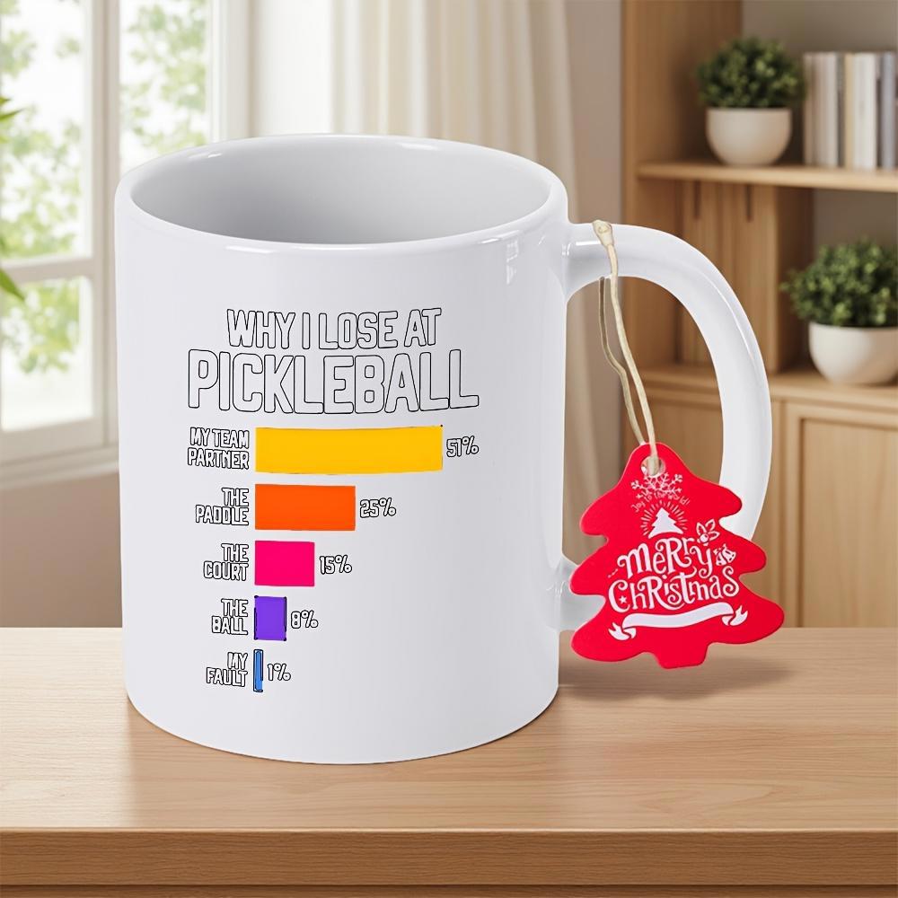 Tailorly White Ceramic 11 oz Mug - Why I Lose At Pickleball Merry Christmas Simple Showcasing Vibrant Horizontal Bar Chart Mug