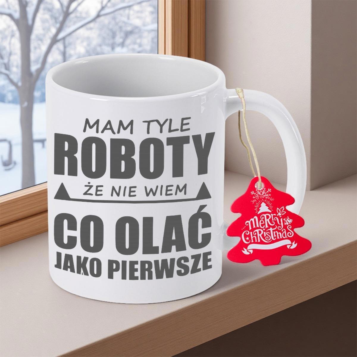 Tailorly White Ceramic 11 oz Mug - Merry Christmas Minimalist White Ceramic Vessel Displaying Bold Typography Sitting Near Window Mug
