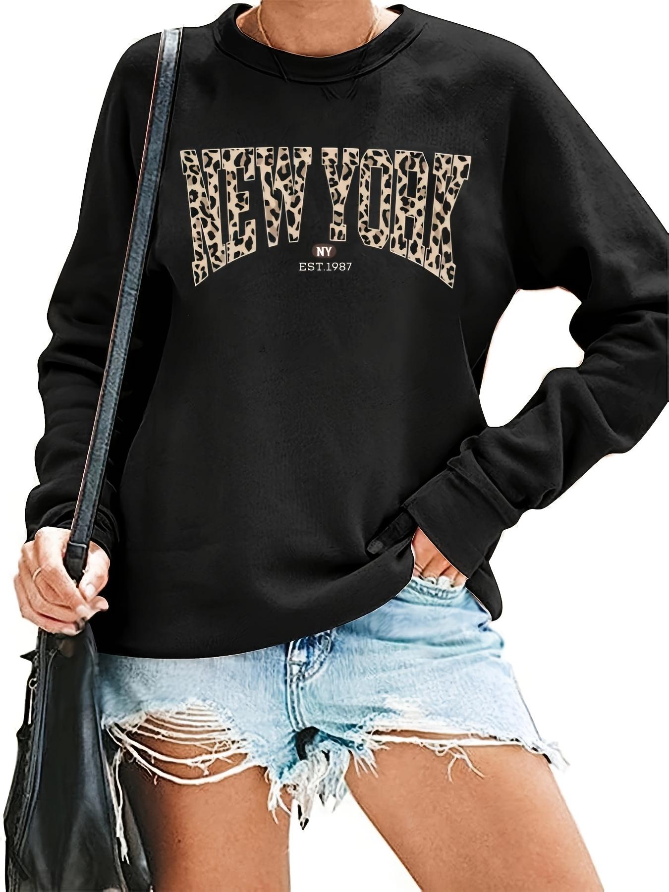 Tailorly Women's Printed Hoodie - NEW YORK Letter Print