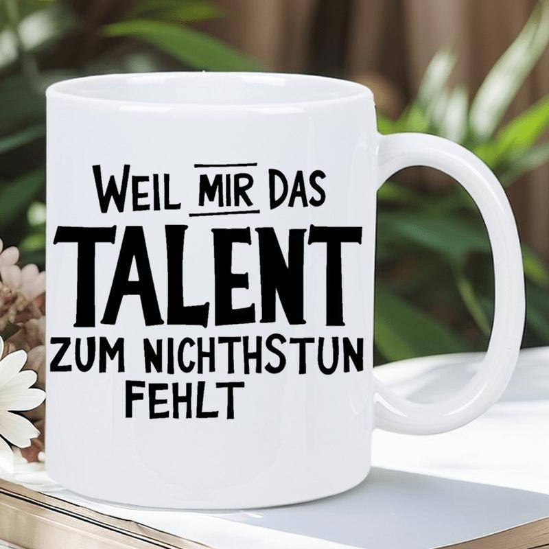 Tailorly White Ceramic 11 oz Mug - Sleek White Ceramic Coffee Cup Featuring Bold Decorative Text Elements Mug