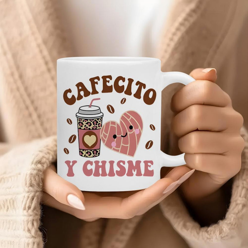 Tailorly White Ceramic 11 oz Mug - Smiling Heart Shaped Sweet Bread With Cartoon Coffee Cup Mug