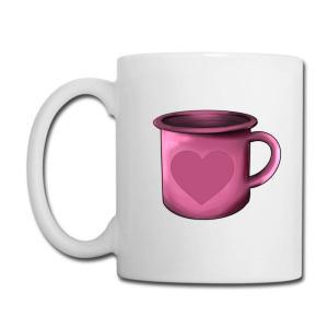 Tailorly White Ceramic 11 oz Mug - Vibrant Pink Cup Featuring A Small Heart Symbol Centered Within Ceramic Mug