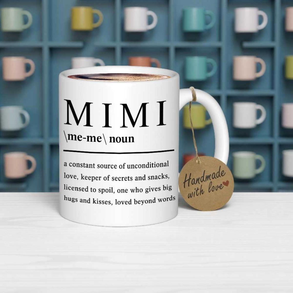 Tailorly White Ceramic 11 oz Mug - Mimi Handmade With Love Dictionary Definition Style Print On A Smooth