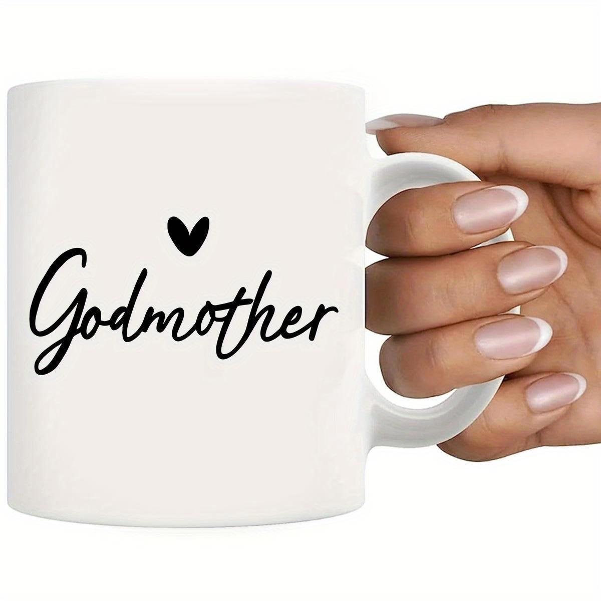 Tailorly White Ceramic 11 oz Mug - Godmother Minimalist Heart Symbol Printed On