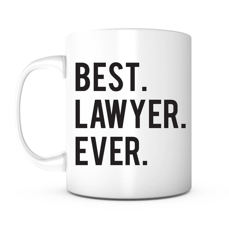 Tailorly White Ceramic 11 oz Mug - Best Lawyer Ever Minimalist Black Typography On A Smooth Glossy White Porcelain Surface Mug