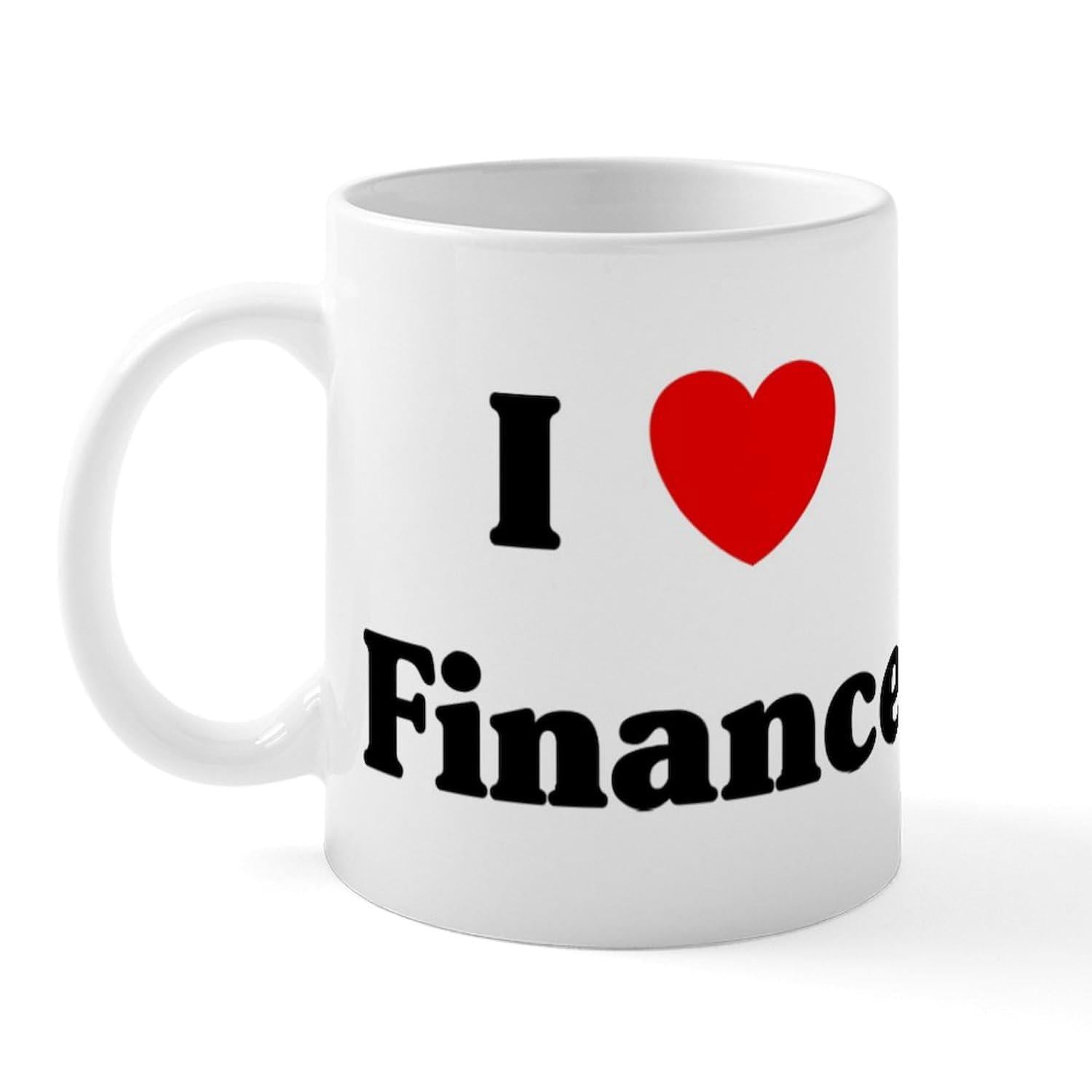 Tailorly White Ceramic 11 oz Mug - I Finance Vibrant Red Heart Symbol Centered On A Classic Ceramic Surface Heart