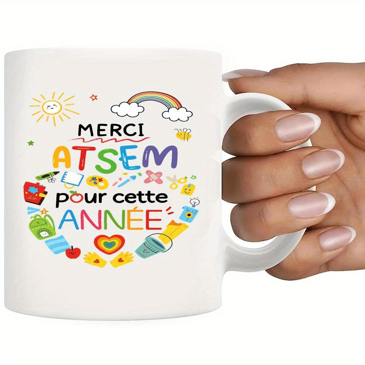 Tailorly White Ceramic 11 oz Mug - Vibrant School Icons And Cheerful Sun Rays Near A Multicolored Rainbow