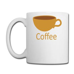 Tailorly White Ceramic 11 oz Mug - Coffee Simple Minimalist Brown Beverage Graphic Printed On White Surface Cup
