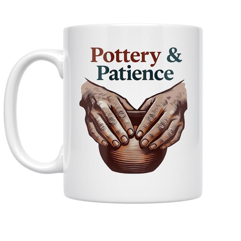 Tailorly White Ceramic 11 oz Mug - Pottery Patience Skilled Hands Shaping Wet Clay With Focus Among Artistic Workspace Pottery