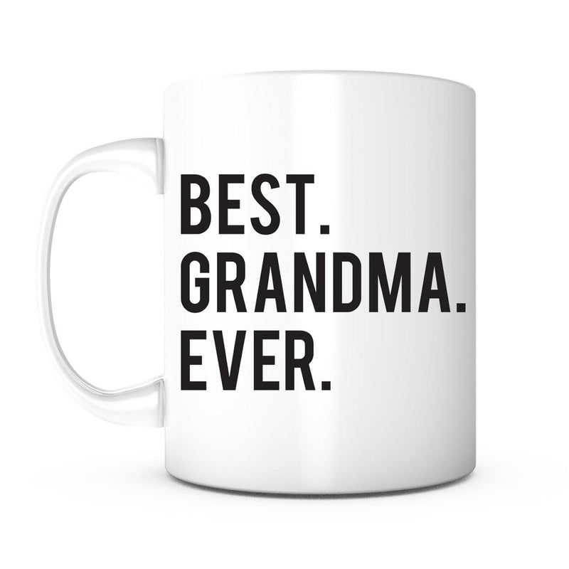 Tailorly White Ceramic 11 oz Mug - Best Grandma Ever Simple Clean White Ceramic Kitchenware Featuring Bold Black Block Lettering Mug