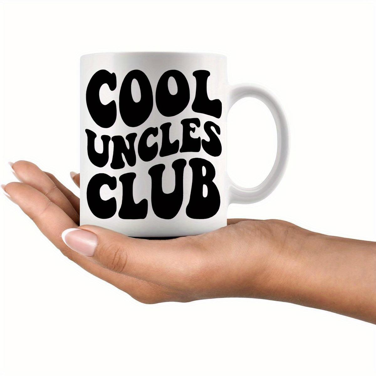 Tailorly White Ceramic 11 oz Mug - Cool Uncles Club Retro Wavy Bold Black Text On