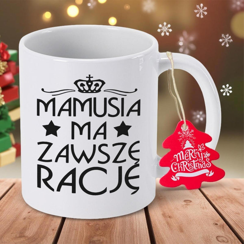Tailorly White Ceramic 11 oz Mug - Merry Christmas Minimalist Black Graphics On