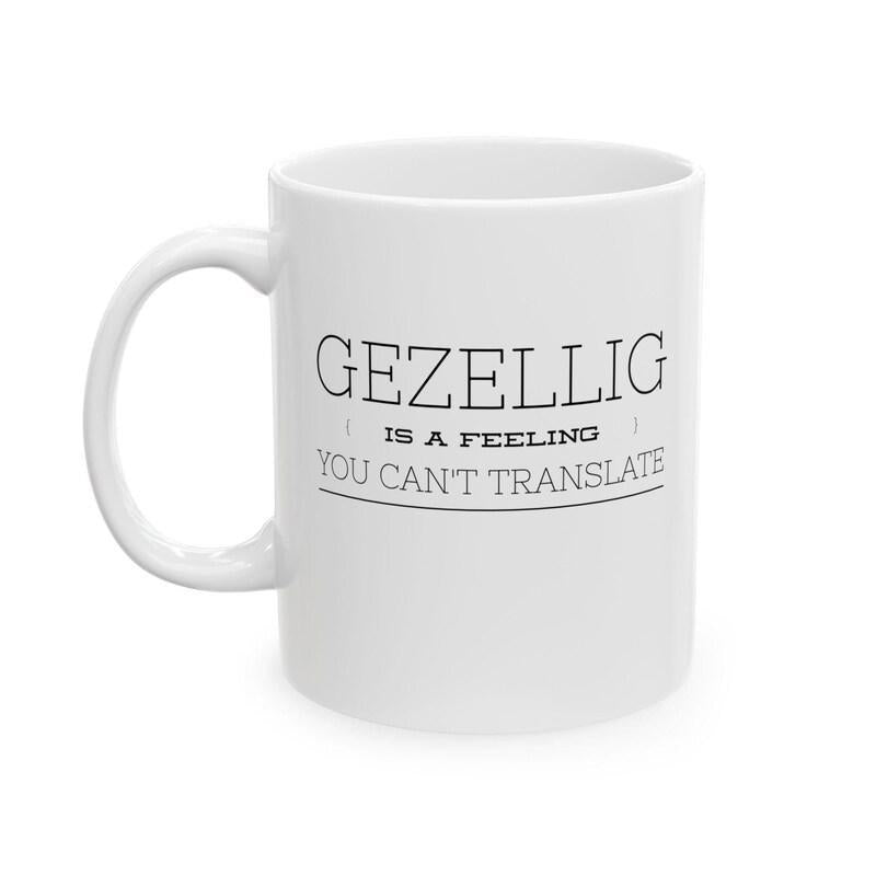 Tailorly White Ceramic 11 oz Mug - Is A Feeling You Cant Translate Minimalist Featuring Elegant Horizontal Lines And Typography Mug