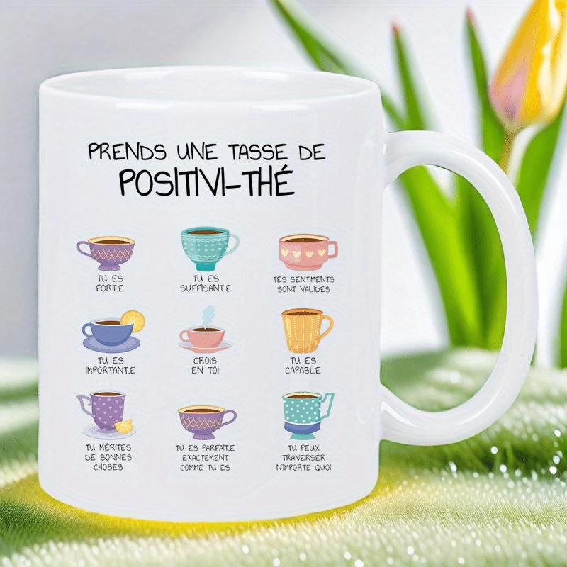 Tailorly White Ceramic 11 oz Mug - Minimalist Grid Of Nine Colorful Cute Illustrations Of Tea Cups Mug