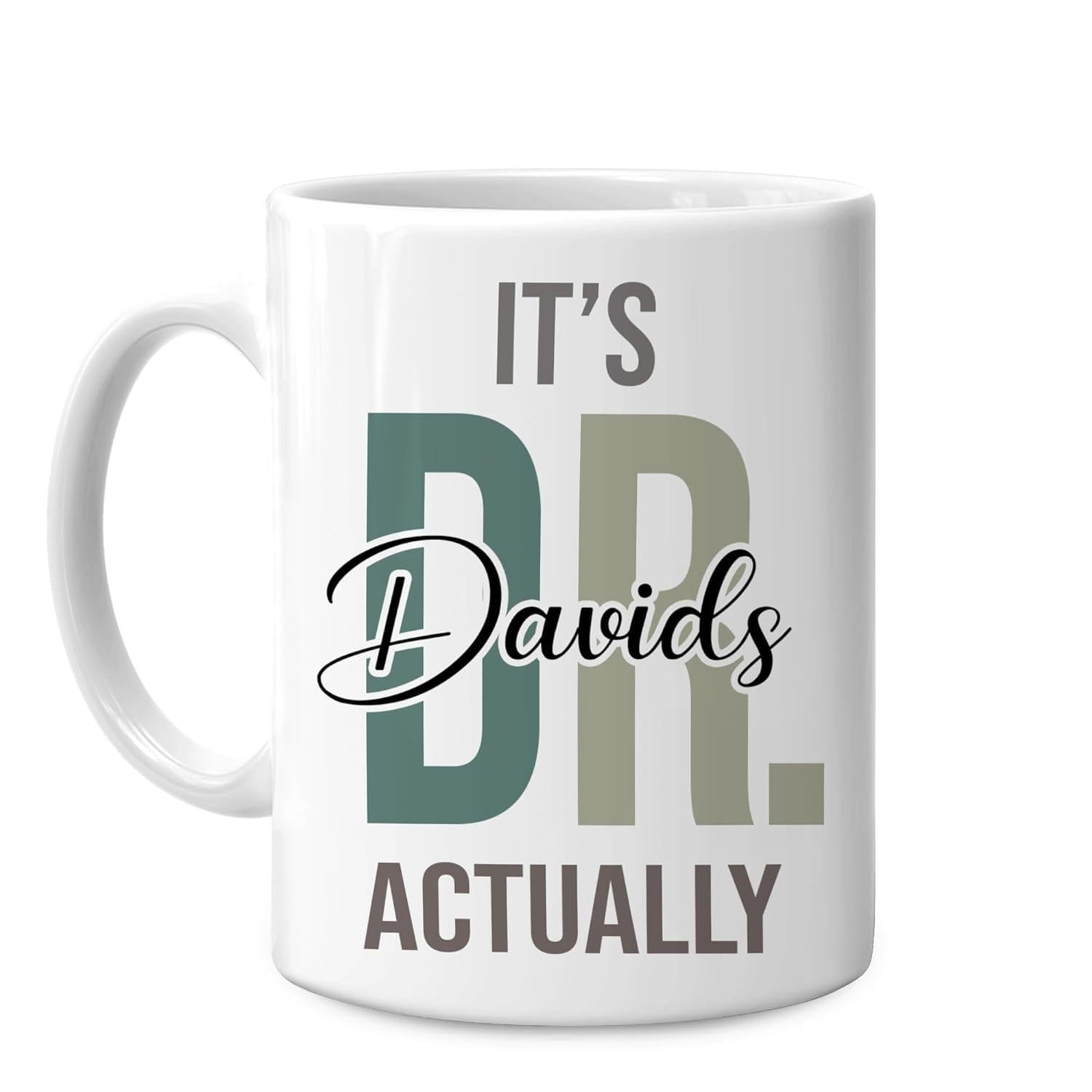 Tailorly White Ceramic 11 oz Mug - Its Davids Actually Sleek White Surface Featuring Bold Block Letters And Elegant Cursive Script Mug