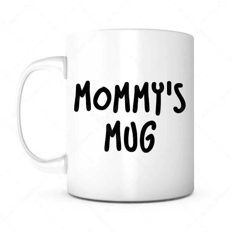 Tailorly White Ceramic 11 oz Mug - Mommy's Mug Minimalist Bold Black Lettering On Clean Polished Mug