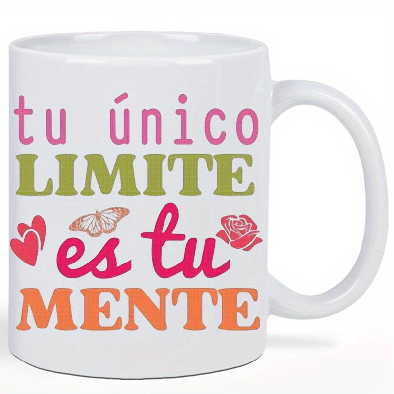 Tailorly White Ceramic 11 oz Mug - Colorful Icons Of Nature And Love Including A Delicate Flying Butterfly