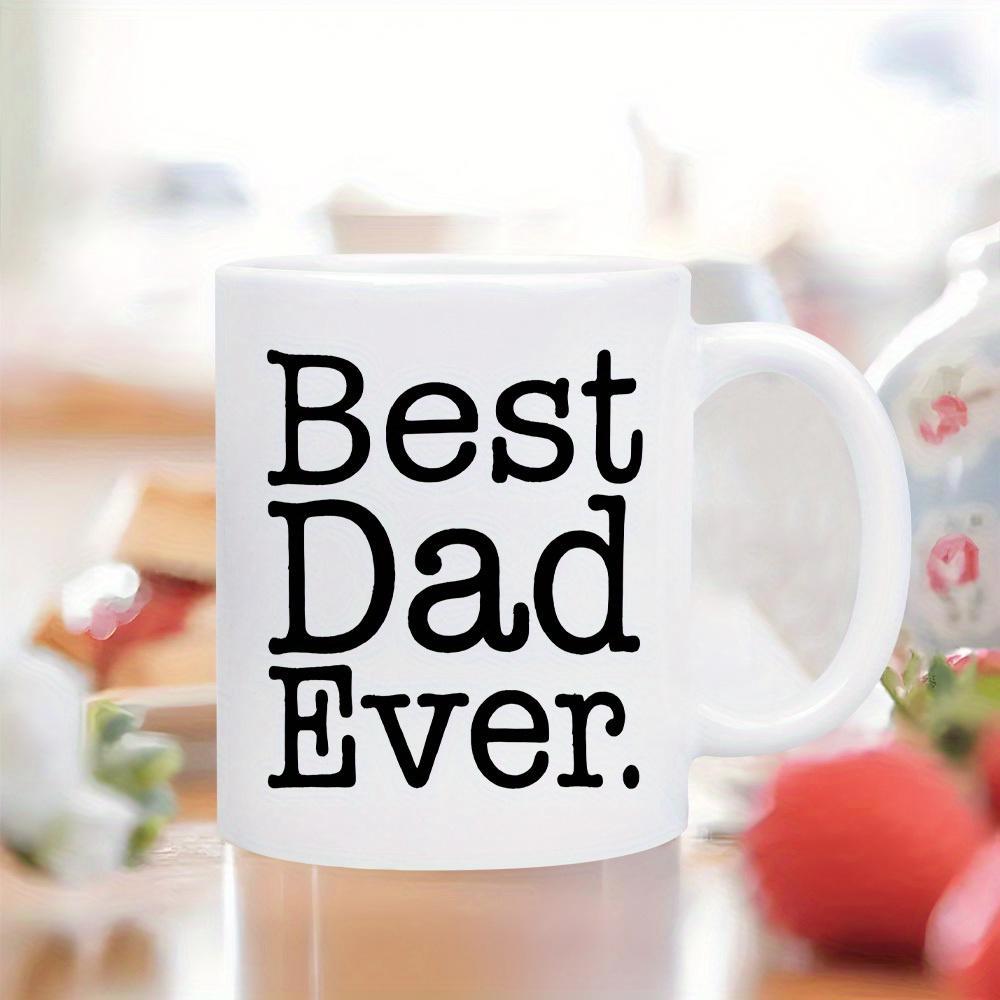 Tailorly White Ceramic 11 oz Mug - Best Dad Ever Minimalist Featuring Bold Black Typewriter Text Mug