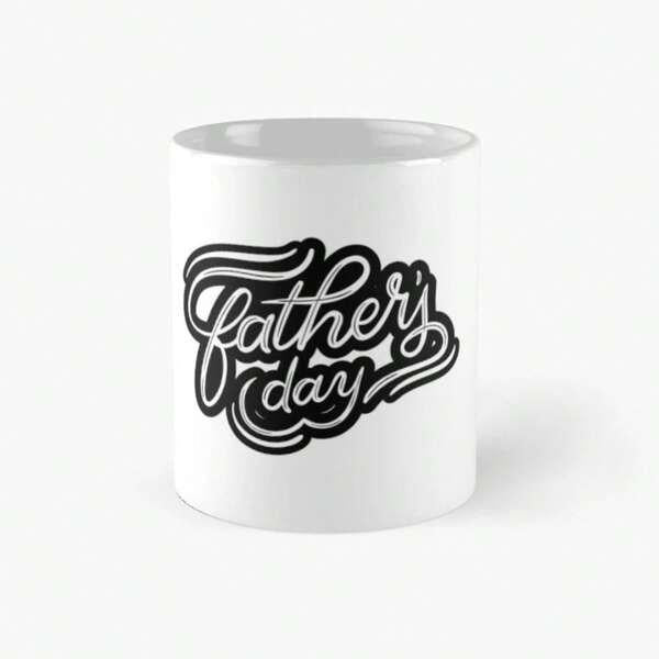 Tailorly White Ceramic 11 oz Mug - Fathers Day Bold Artistic Script Typography On A Minimalist