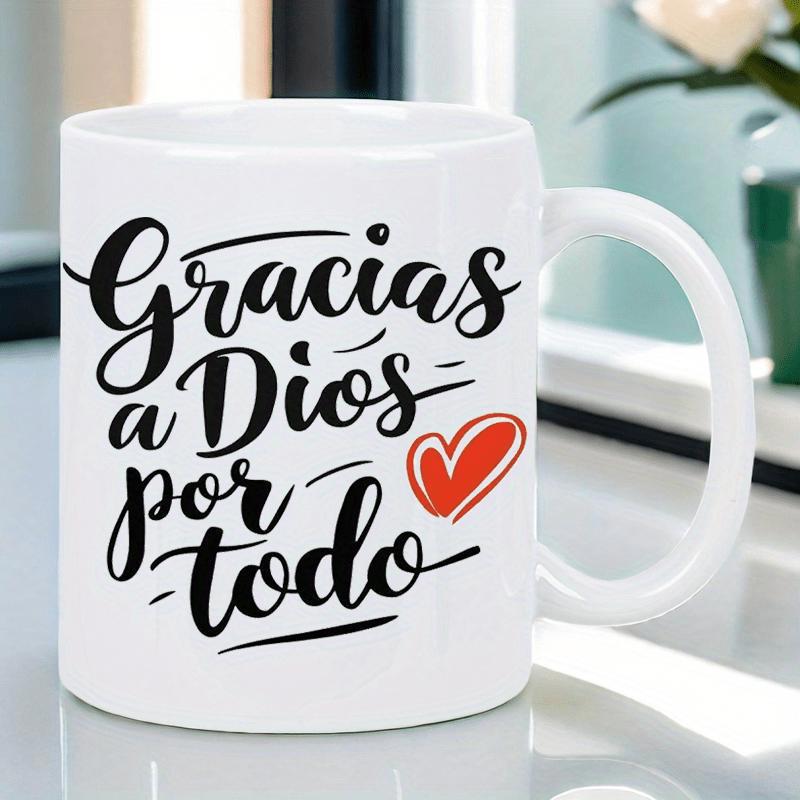 Tailorly White Ceramic 11 oz Mug - Elegant Calligraphic Script Surrounding A Simple Vibrant Decorative Red Heart